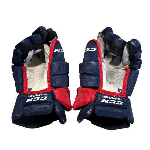 CCM HGTK - Gants Pro Stock d'occasion (bleu marine/rouge) n° 2